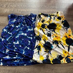 Ivanka Trump Floral Sleeveless Blouses - Lot of 2
